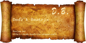 Deák Beatrix névjegykártya