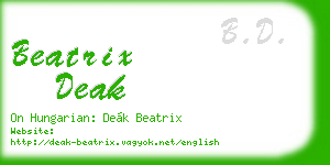 beatrix deak business card