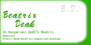 beatrix deak business card